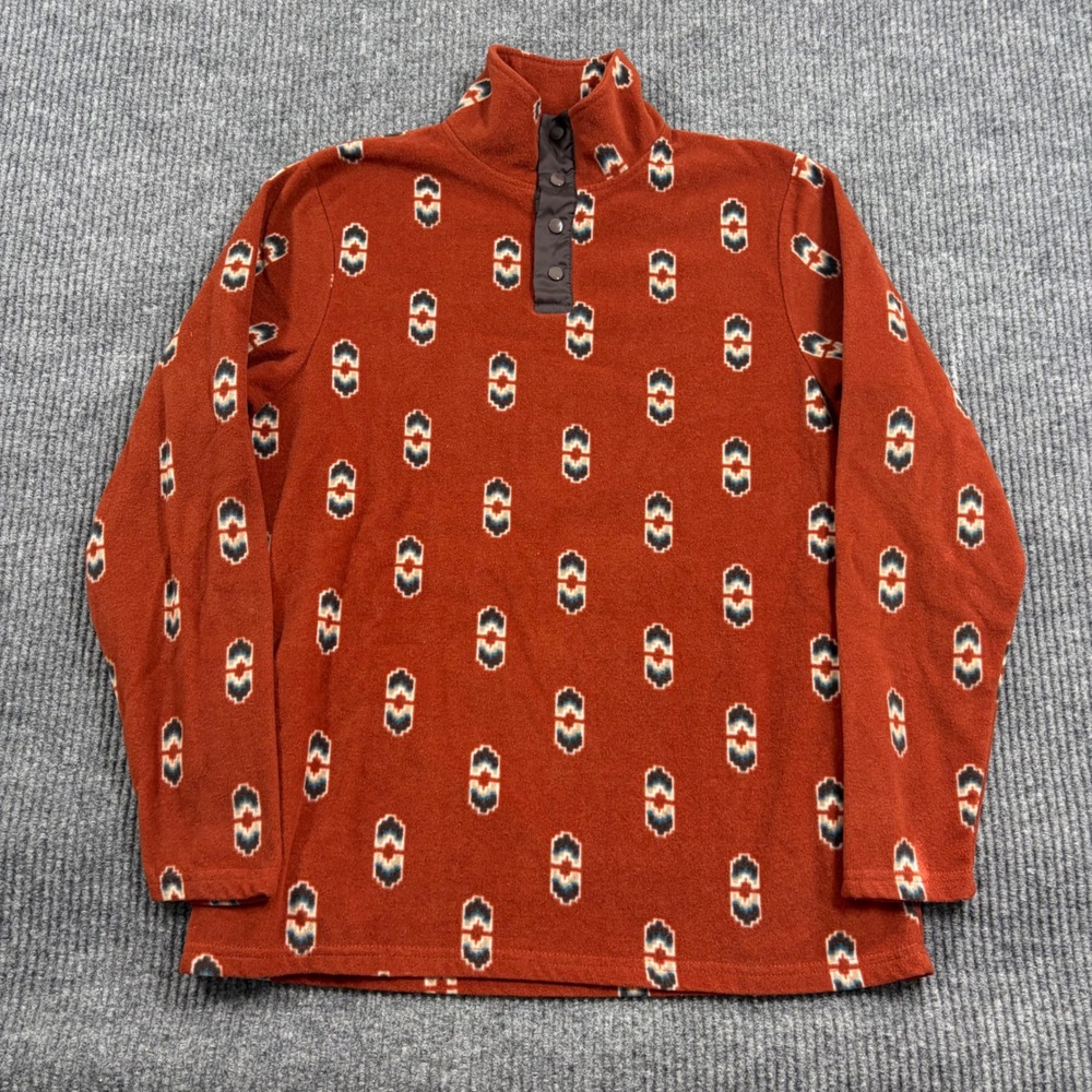 Wrangler Pullover Women's M Orange Aztec Southwestern Fleece Western Rodeo